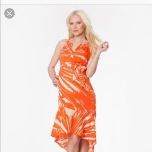 Creamsicle color maternity dress